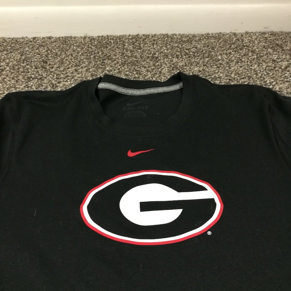 Georgia Bulldogs T-Shirt Nike Center Swoosh Dri Fit Black Mens Small